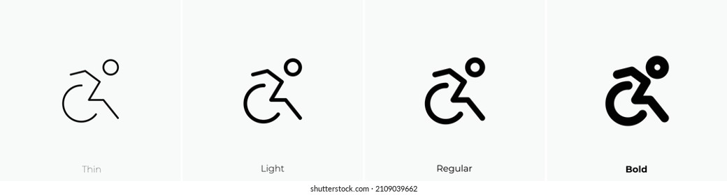 disabled 2 icon. Thin, Light Regular And Bold style design isolated on white background