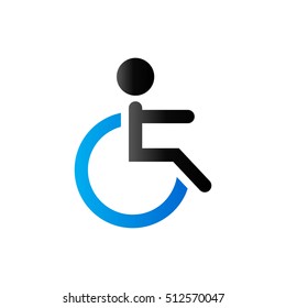Disabled access icon in duo tone color. Road building wheelchair