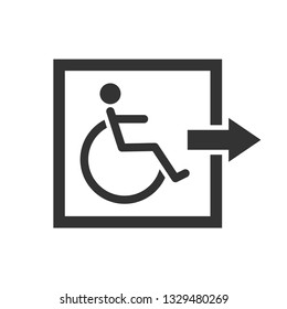 Disabled Access Icon. Guide Illustration As A Simple Vector Sign & Trendy Symbol for Design and Websites, Presentation or Mobile Application.