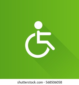 Disabled access icon in Metro user interface color style. Road building wheelchair