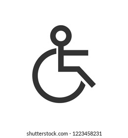 Disabled access icon in thick outline style. Black and white monochrome vector illustration.