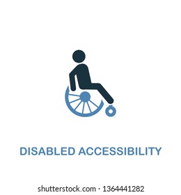 Disabled Accessibility icon in two colors. Creative design from city elements icons collection. Colored disabled accessibility icon for web and mobile design.