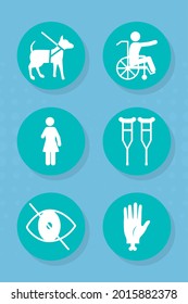 disabled accessibility symbols icon set
