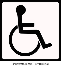 Disabled accessible facilities, Disabled Handicap Icon. Vector