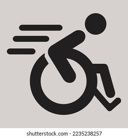 behindertengerechte Einrichtungen, Behindertensymbol. Vektorgrafik