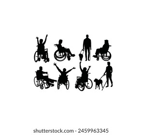 Disabled Activity Silhouettes, art vector design 