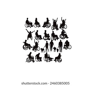 Disabled Activity Silhouettes, art vector design