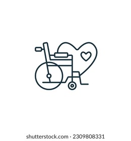Disabled aid icon. Monochrome simple sign from donation collection. Disabled aid icon for logo, templates, web design and infographics.