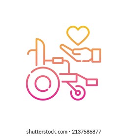 Disabled AID Vector Gradient Icon design illustration. EPS 10 File on White background