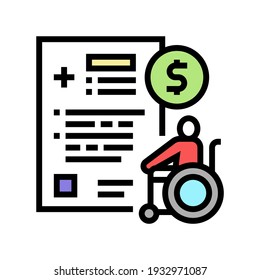 disabled allowance color icon vector. disabled allowance sign. isolated symbol illustration