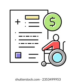 disabled allowance color icon vector. disabled allowance sign. isolated symbol illustration
