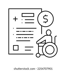 disabled allowance line icon vector. disabled allowance sign. isolated contour symbol black illustration