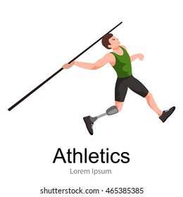disabled athlete with prosthesis isolated concept, people on wheelchair  sport activity  icon, invalid playing athletic game pictogram vector illustrations, handicapped become champion
