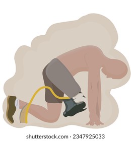 disabled athlete with a prosthesis, vector illustration.