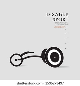 Disabled Athletes Sport Competition Banner Flat Vector Illustration
