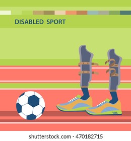 Disabled athletes sport competition.International sports competitions for people with disabilities. Flat Vector Illustration