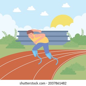 disabled athletic man on the track