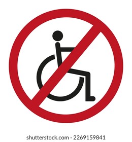 disabled ban on white background. Vector illustration.