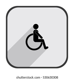 Disabled - black vector icon  with long shadow