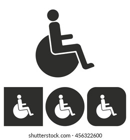 Disabled - black and white icons. Vector illustration.
