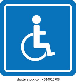 Disabled blue sign icon button vector illustration