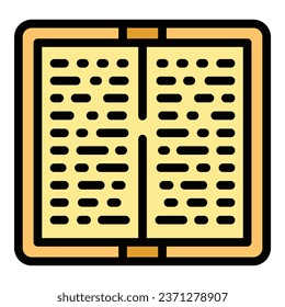 Disabled book icon outline vector. School education. Learning kid color flat