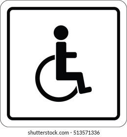 Disabled b&w sign icon button vector illustration