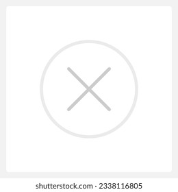 Disabled cancel button UI element template. Editable isolated vector dashboard component. Flat user interface. Visual data presentation. Web design widget for mobile application with light theme