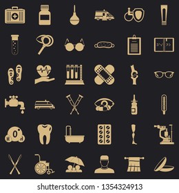 Disabled care icons set. Simple style of 36 disabled care vector icons for web for any design