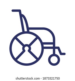 disabled carriage line icon, outline vector illustration.