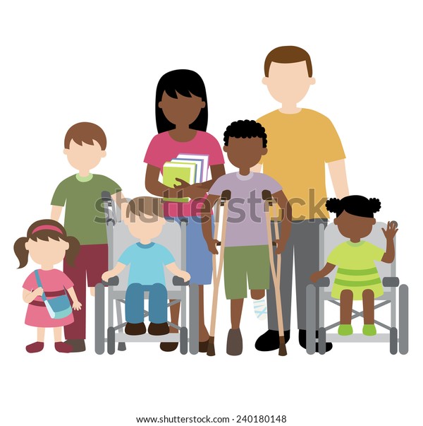 Vector De Stock (libre De Regalías) Sobre Disabled Children Friends ...