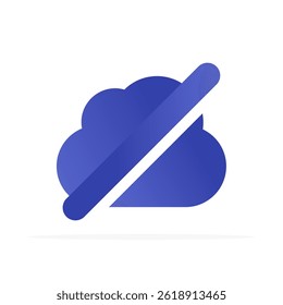 disabled cloud icon, colored flat vector. modern and minimalist design.
