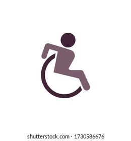 disabled color style icon. sign design. wheelchair icon icon design template. Trendy style, vector eps 10. Icon pictogram wheelchair physical deficient. Ideal for catalogs, informational 