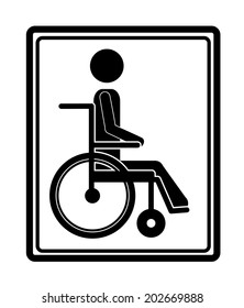 Disabled design over white background, vector illustration