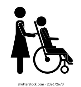 Disabled design over white background, vector illustration