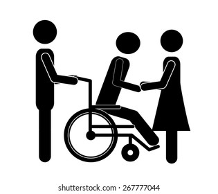 Disabled design over white background, vector illustration