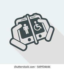 Disabled device - long shadow icon