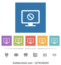 Disabled display flat white icons in square backgrounds. 6 bonus icons included.