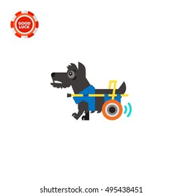 Disabled Dog with Prosthesis Icon