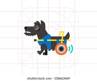 Disabled Dog with Prosthesis Icon