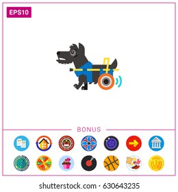Disabled Dog with Prosthesis Icon