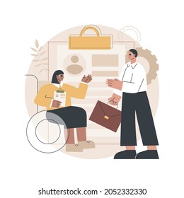 Disabled employment abstract concept vector illustration. Person with disability job, hiring disabled people, company employment policy, inclusivity program, diversity support abstract metaphor.