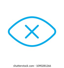 Disabled eye line vector icon. Symbol from set Icons for your interface. Isolated on white background