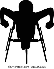 disabled female athlete in wheelchair black silhouette svg