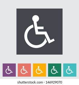 Disabled flat single icon. Vector illustration.