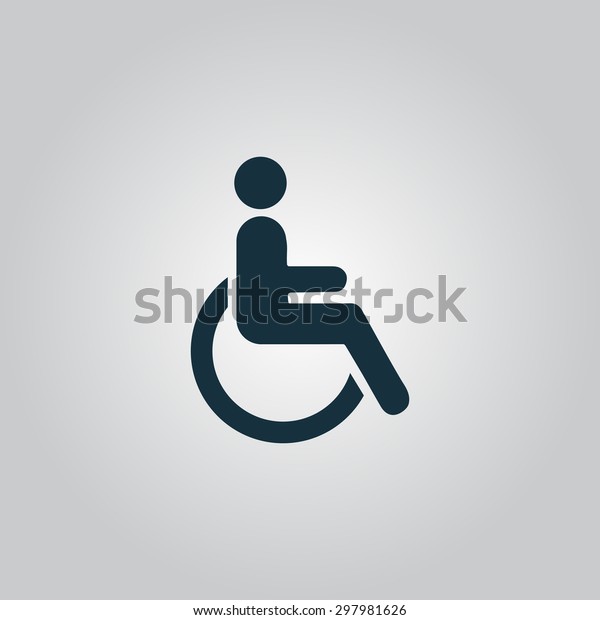 Disabled. Flat web icon or sign isolated on grey\
background. Collection modern trend concept design style vector\
illustration symbol