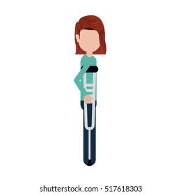 Disabled girl cartoon design
