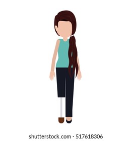 Disabled girl cartoon design
