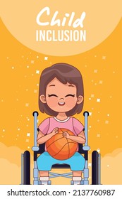 Disabled girl on wheelchair design