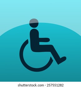 Disabled Glossy Sign, Vector Illustration.